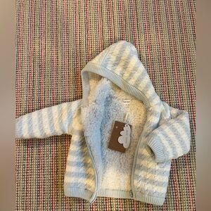 Angel Dear Soft Blue and Cream Baby Jacket